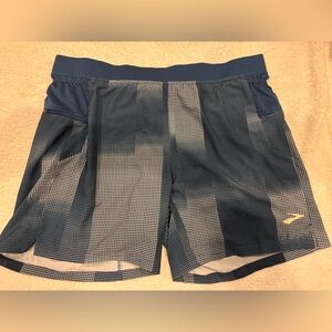 Brooks Navy and Gray Athletic Shorts